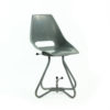 Grey Fiberglass & Metal Tram Chairs By Miroslav Navratil For Vertex, 1960s