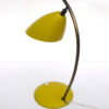 1950's Italian Design Sleek Desk Yellow and Brass Table Lamp