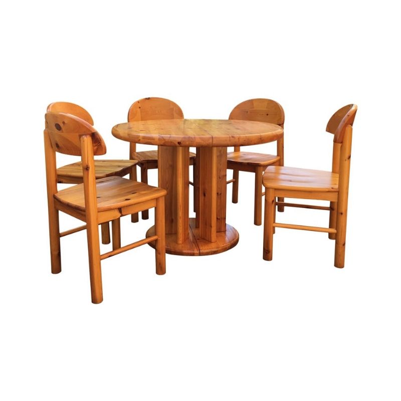 Danish Solid Pine Extension Dining Set by Rainer Daumiller for Hirtshals Sawmil
