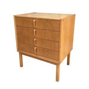 Midcentury Swedish Oak 4-Drawers Cabinet by Bertil Fridhagen for Bodafors, 1963