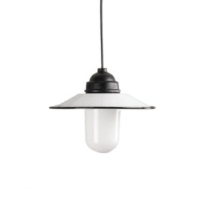 Glazed Vintage Lamp With Glass Shade