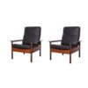 Two high back and two low back chairs.