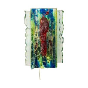 Midcentury Brutalist Glass Wall Lamp "Chartres" by Willem Van Oyen for Raak 1964