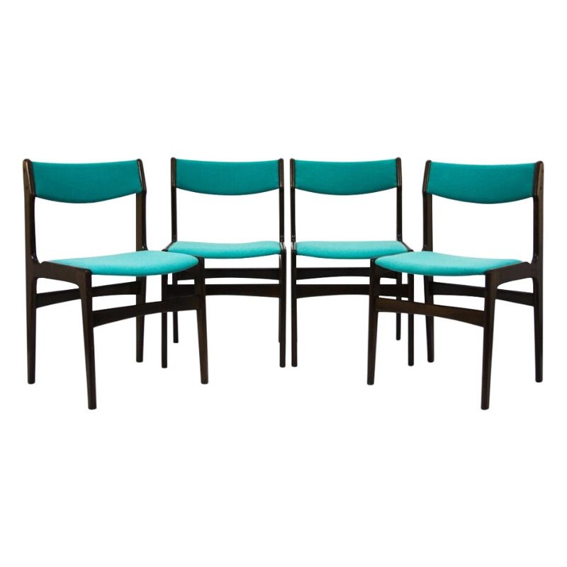 Set of 4 Danish Chairs Designer Erik Buch