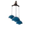 Suspension of 3 Blue Flowerpot designed by Louis Poulsen for Verner Panton - 1960s Suspension of 3 Blue Flowerpot designed by Louis Poulsen for Verner Panton - 1960s