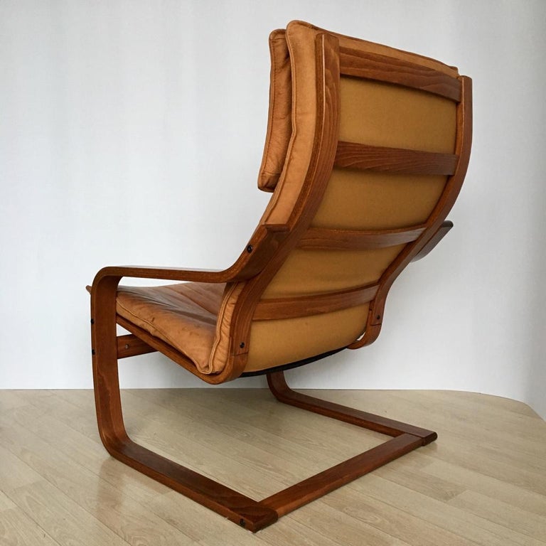 Vintage Cognaс Leather Poäng Chair by Noboru Nakamura for Ikea, 1999