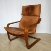 Vintage Cognaс Leather Poäng Chair by Noboru Nakamura for Ikea, 1999