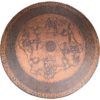 Vintage Norwegian Copper and Wood Egyptian Themed Coffee Table by Vad Trevare