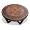 Vintage Norwegian Copper and Wood Egyptian Themed Coffee Table by Vad Trevare