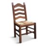 Set of Four Vintage Dutch Dining Oak Chairs with Straw Seats