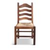 Set of Four Vintage Dutch Dining Oak Chairs with Straw Seats