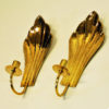 Vintage Brass wall candleholder pair by Lars Holmström 1960s, Sweden