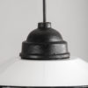 Glazed Vintage Lamp With Glass Shade