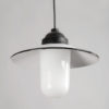 Glazed Vintage Lamp With Glass Shade