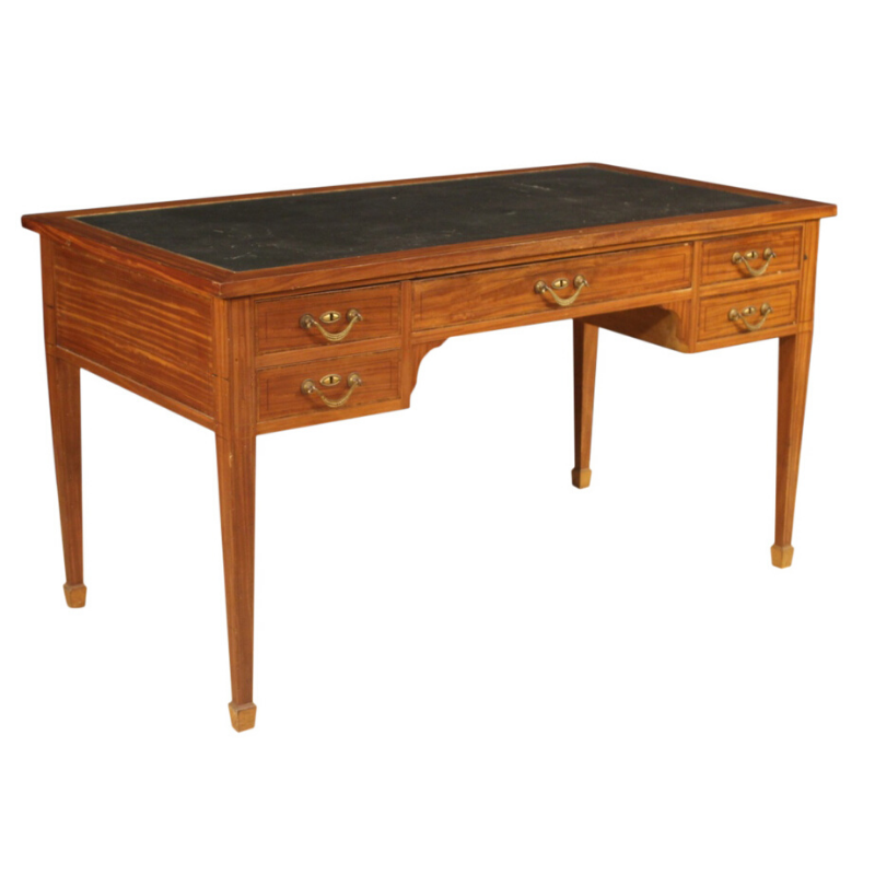 Writing desk in satin wood, rosewood, maple and fruitwood