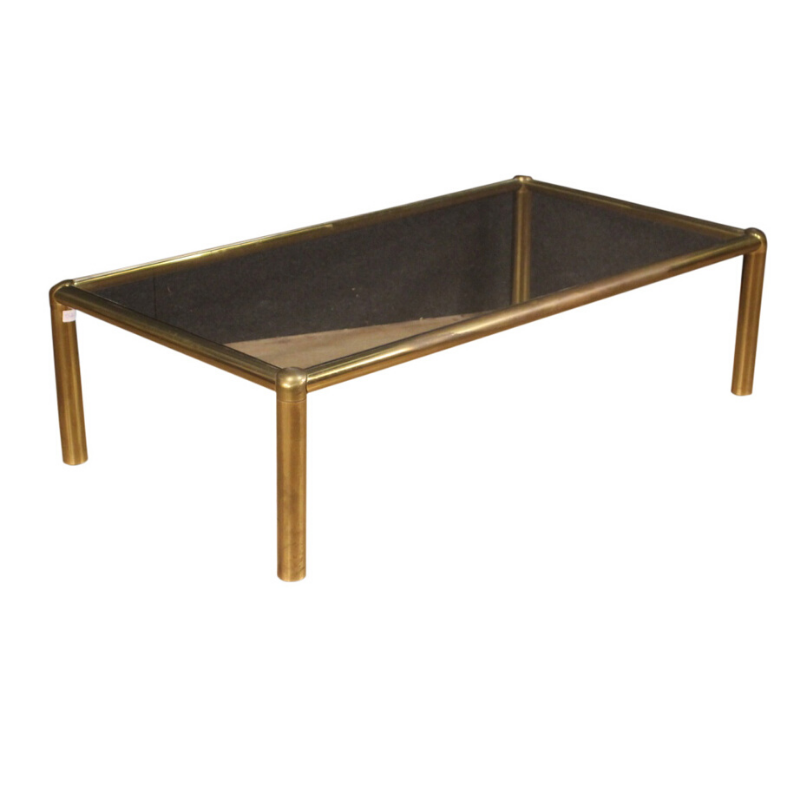 Italian design coffee table in golden brass