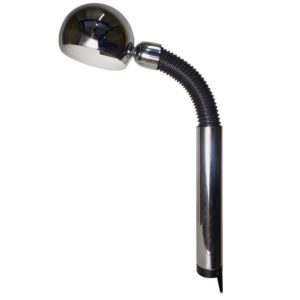 Large Space Age Italian Chrome Clamp Lamp from Targetti, 1970s