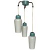 Vintage Blue Metal and Glass Pendant Lighting, 1970s