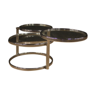 Italian design coffee table in metal and glass