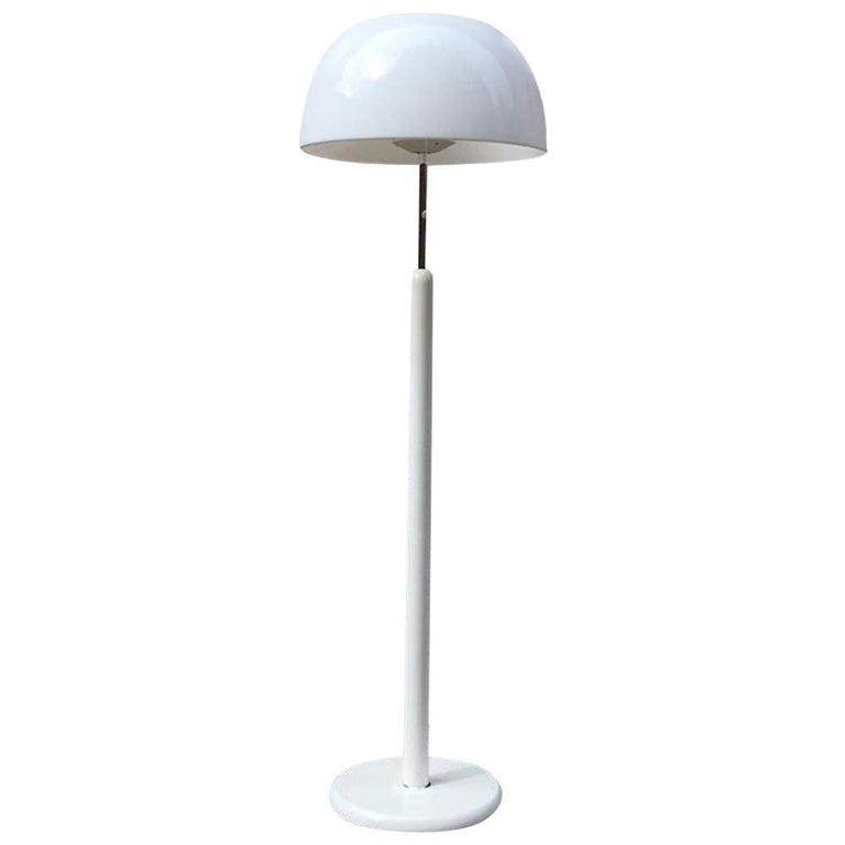 Midcentury Swedish White Mushroom Floor Lamp from Aneta, 1960s