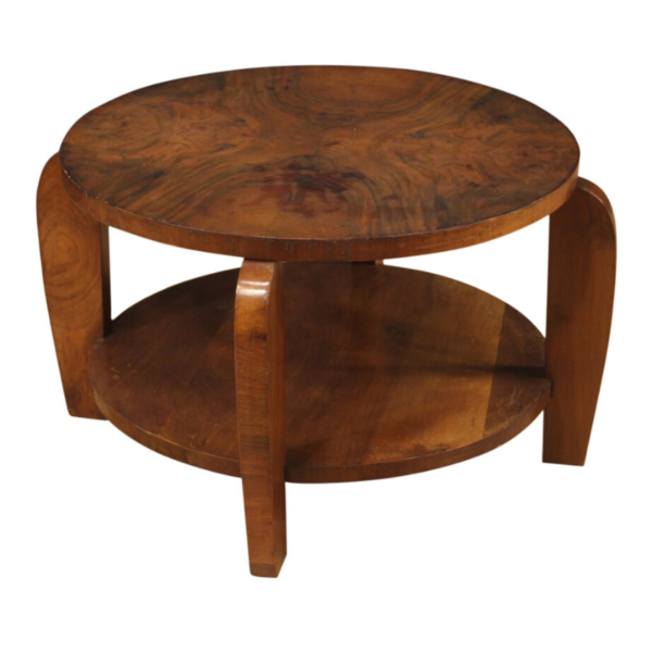 Italian design coffee table in walnut and burl Italian design coffee table in walnut and burl