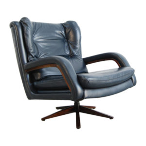 Leather Swivel Chair, 1970s