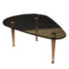 Italian design coffee table in crystal and brass