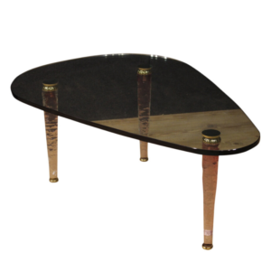 Italian design coffee table in crystal and brass