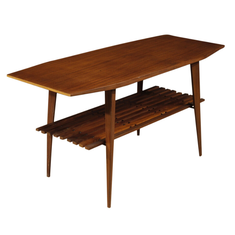 Italian design coffee table in teak wood