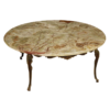 French coffee table with onyx top