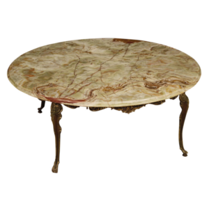 French coffee table with onyx top