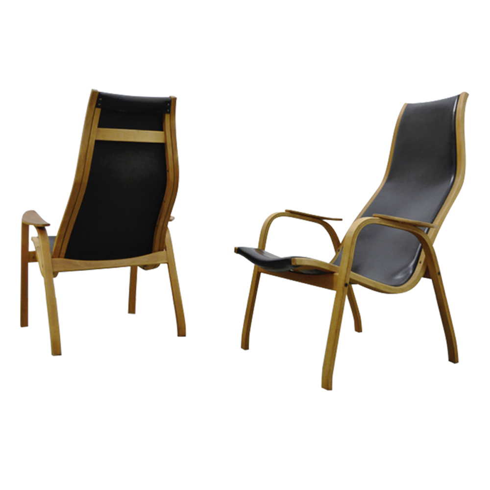 Vintage Kurva Lamino Lounge Chairs by Yngve Ekström for Swedese, 1960s