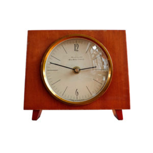 German Wooden Table Clock from Ruhla Electric, 1970s