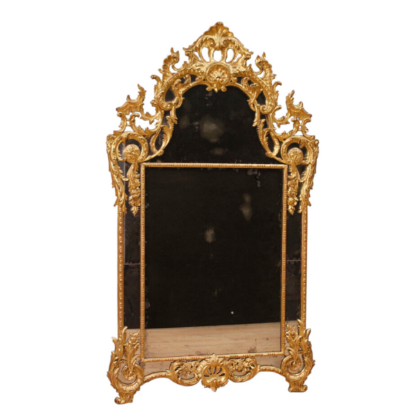 Golden Italian mirror in Louis XV style