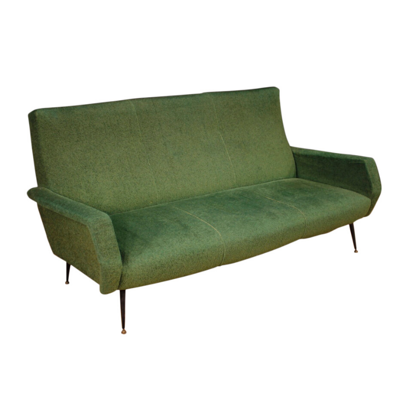 Italian design sofa in fabric with metal legs