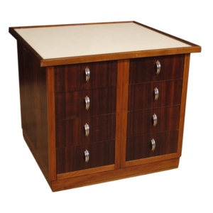 French design chest of drawers in mahogany, palisander and beech