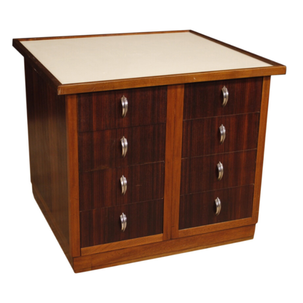 French design chest of drawers in mahogany, palisander and beech