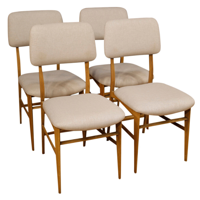 4 Italian design chairs in gray fabric