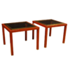 Pair of Italian design coffee tables in metal with glass top Pair of Italian design coffee tables in metal with glass top