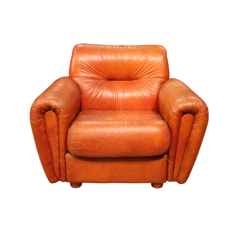 Fake leather armchair from the 80s