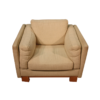Design armchair in light fabric