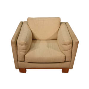 Design armchair in light fabric