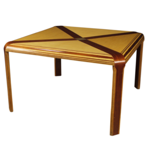 Italian design table in mahogany, maple and painted wood