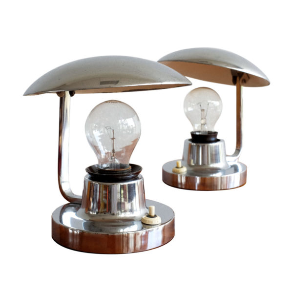 Czech Functionalist Table Lamps by Josef Hurka for Napako, 1930s, Set of 2