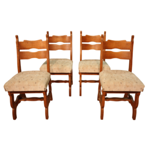Group of 4 North European rustic chairs