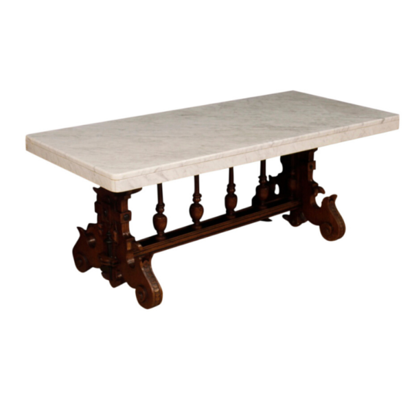 Dutch coffee table in oak with marble top