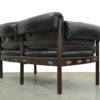 Vintage Dutch Black Leather 2-Seater Rosewood Sofa from Coja, 1960s