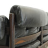 Vintage Dutch Black Leather 2-Seater Rosewood Sofa from Coja, 1960s