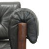Vintage Dutch Black Leather 2-Seater Rosewood Sofa from Coja, 1960s