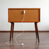Small Mid-Century Czechoslovakian Glass & Wood Cabinet, 1960s